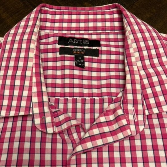 Apt. 9 Men Plaid Shirt Stretch Slim Fit - Picture 3 of 5